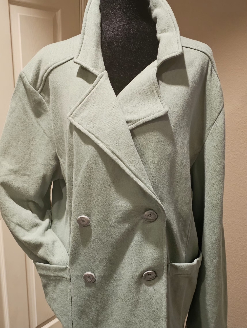 Tommy Bahama Double-Breasted Pea Coat in Sage Green